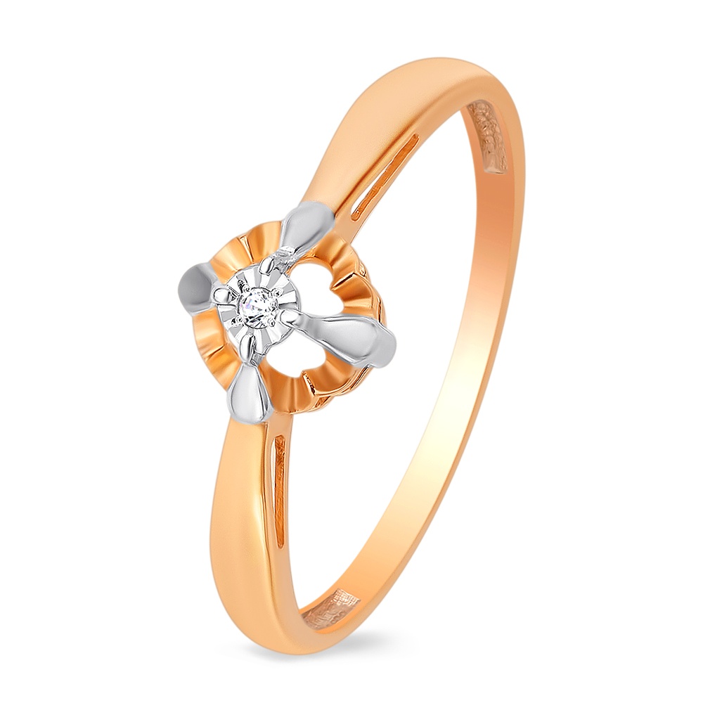 

Кольцо женское из красного золота с бриллиантом 585Gold 101011500, р, 101011500