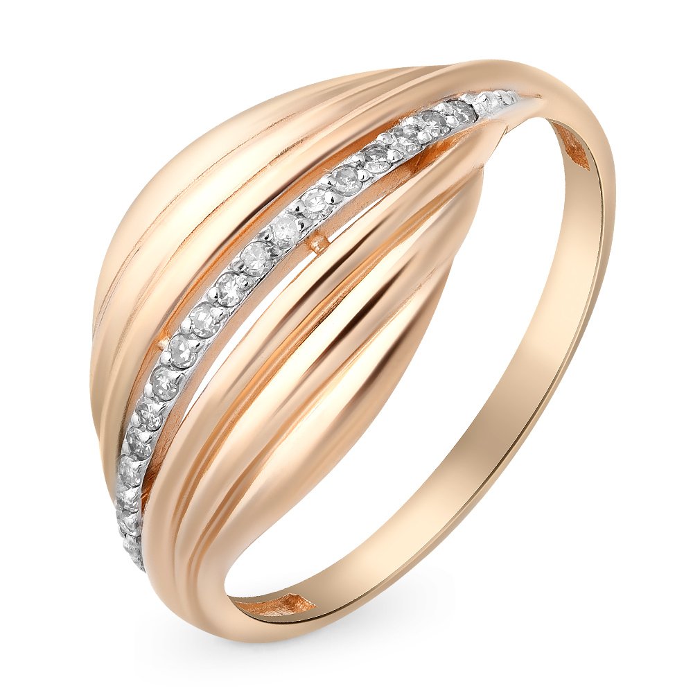

Кольцо женское из красного золота с бриллиантом 585Gold 101011282, р. 17,5, 101011282