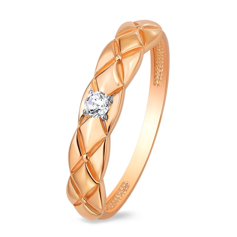 

Кольцо женское из красного золота с бриллиантом 585Gold 101011275, р, 101011275