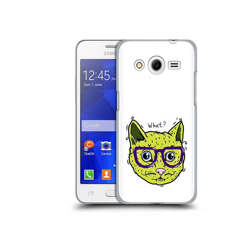 

Чехол MyPads Tocco для Samsung Galaxy Core 2 Зеленый кот (PT7707.568.86), Прозрачный, Tocco