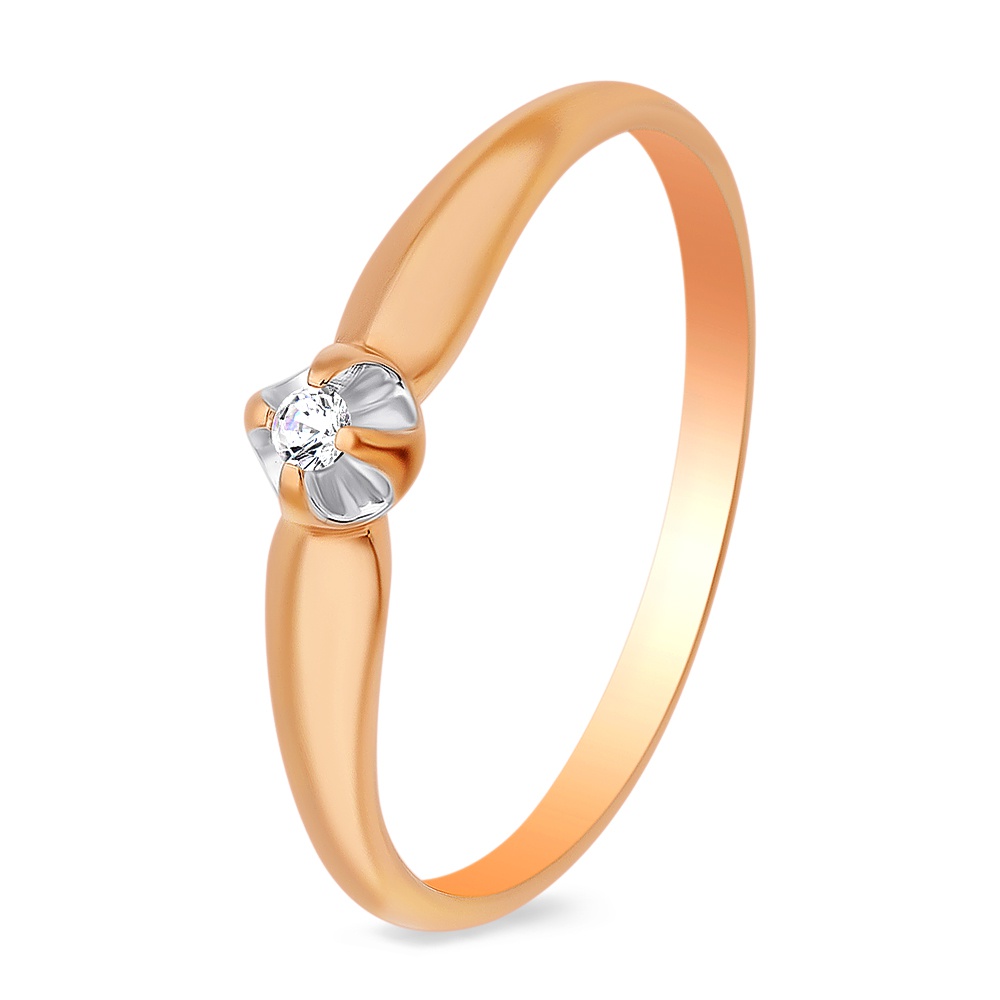 

Кольцо женское из красного золота с бриллиантом 585Gold 101011335, р, 101011335