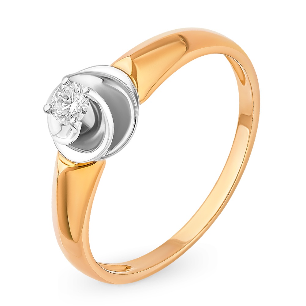 

Кольцо женское из красного золота с бриллиантом 585Gold 101011324, р, 101011324