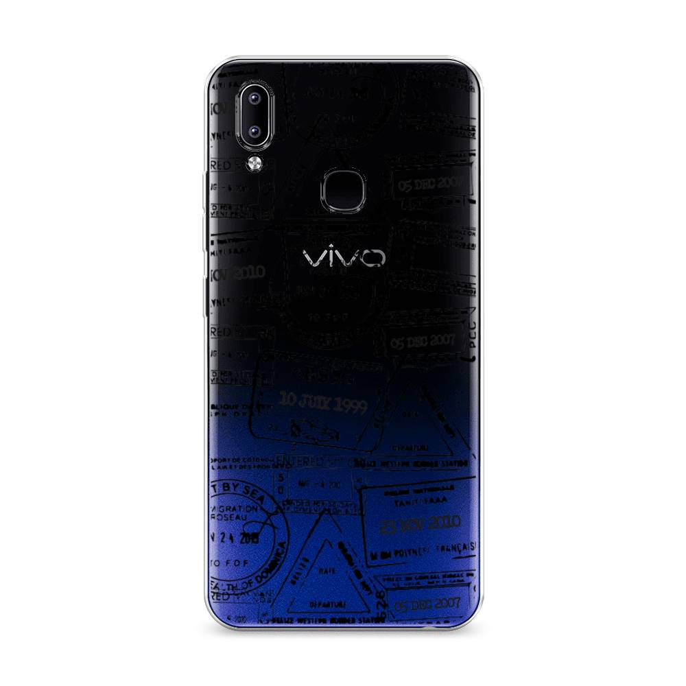 

Чехол на Vivo Y93 "Visa stamps 2", Белый;черный;серый, 263950-2