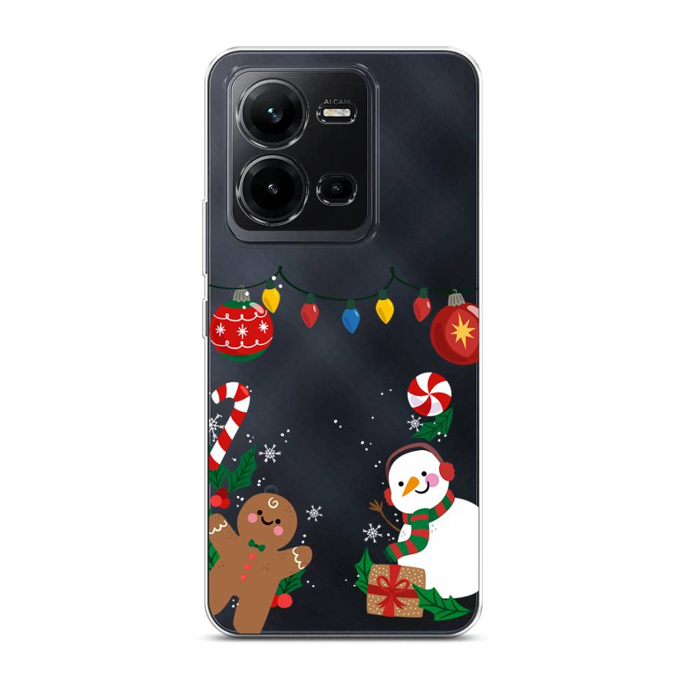

Чехол на Vivo V25 "Новогоднее настроение", Коричневый;красный;зеленый, 267750-5