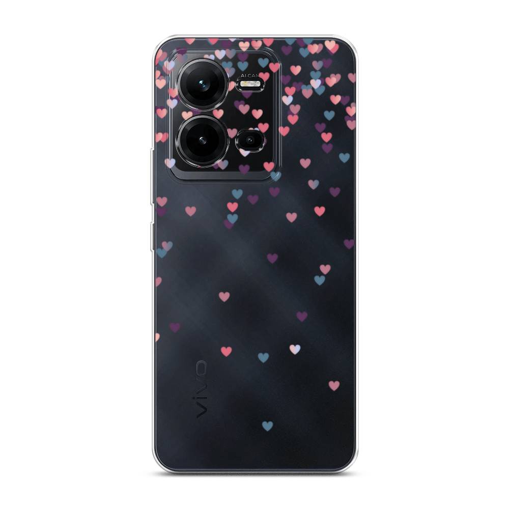 

Чехол на Vivo V25 "Посыпка сердечки", Розовый;фиолетовый, 267750-3