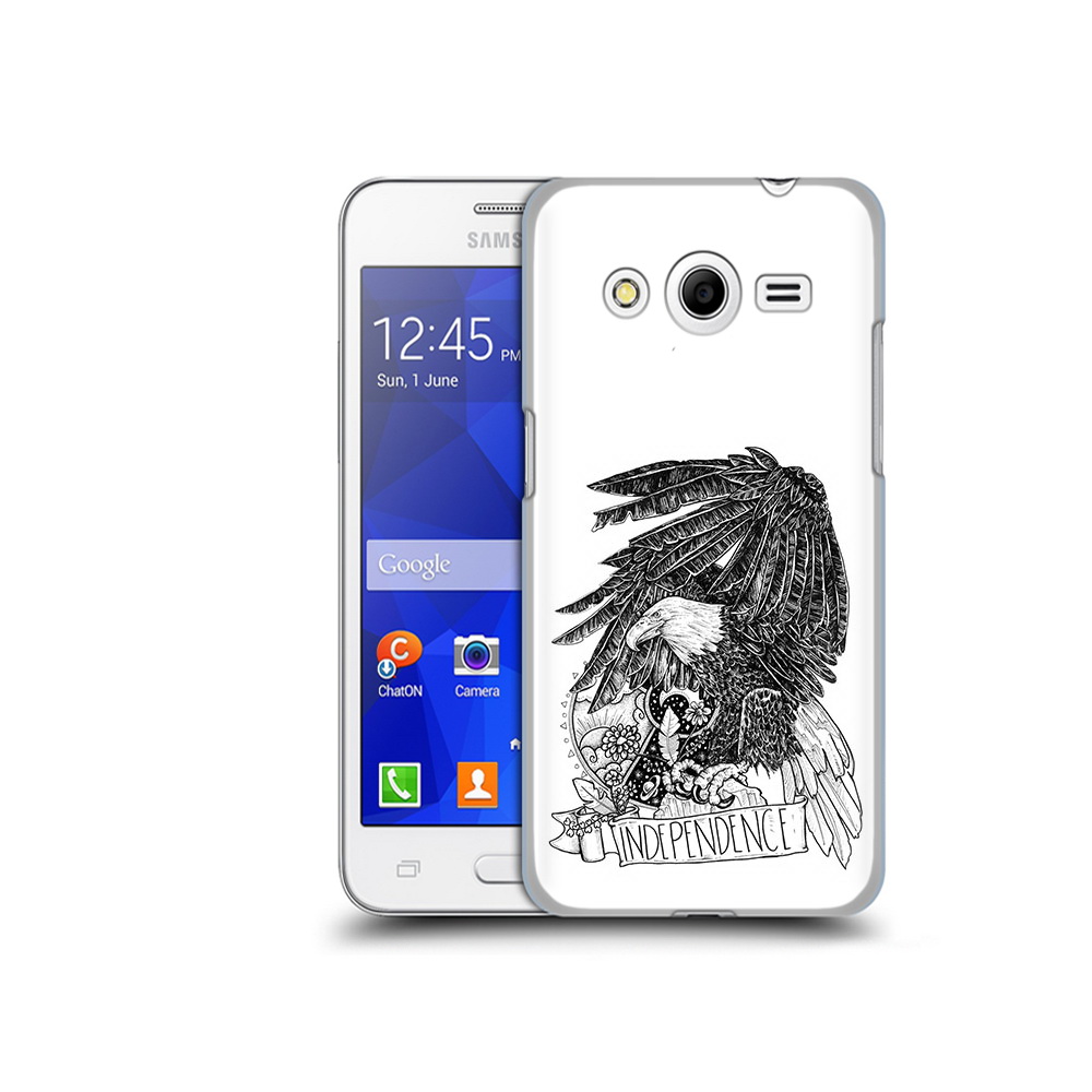 

Чехол MyPads Tocco для Samsung Galaxy Core 2 черно белый сокол (PT7707.568.688), Прозрачный, Tocco