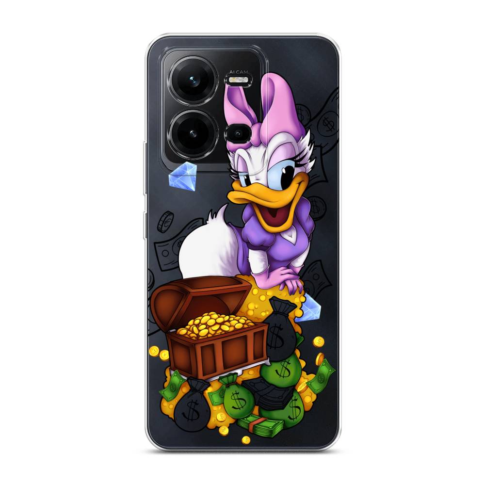 

Чехол на Vivo V25 "Rich Daisy Duck", Коричневый;белый;фиолетовый, 267750-6