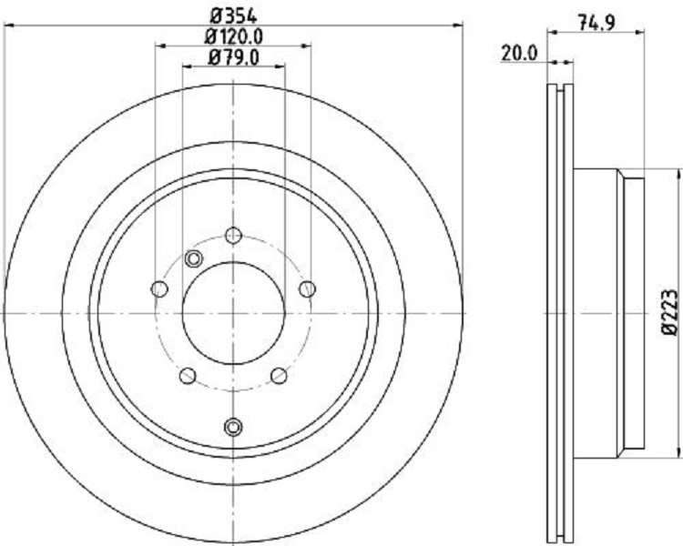 

Тормозной диск с покрытием, задняя ось HELLA PAGID/BEHR 8dd355115291