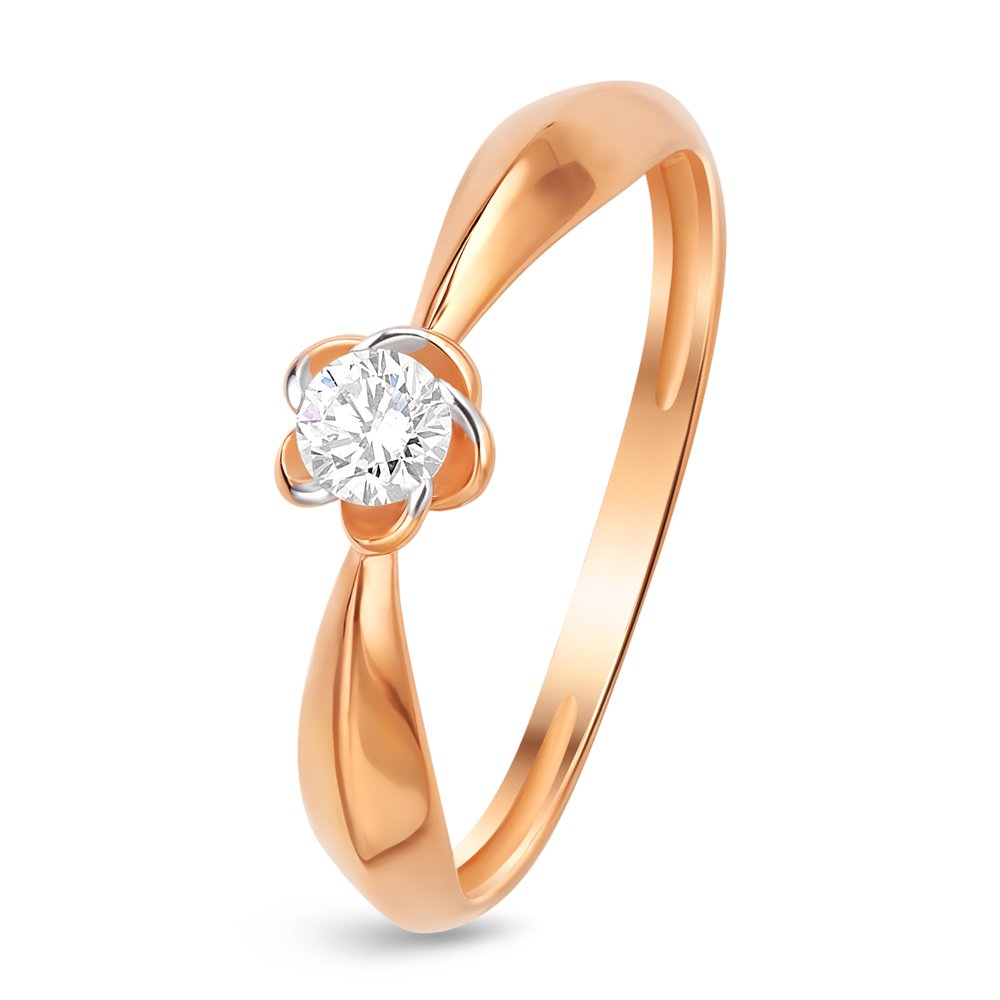 

Кольцо женское из красного золота с бриллиантом 585Gold 101011134, р. 17, 101011134