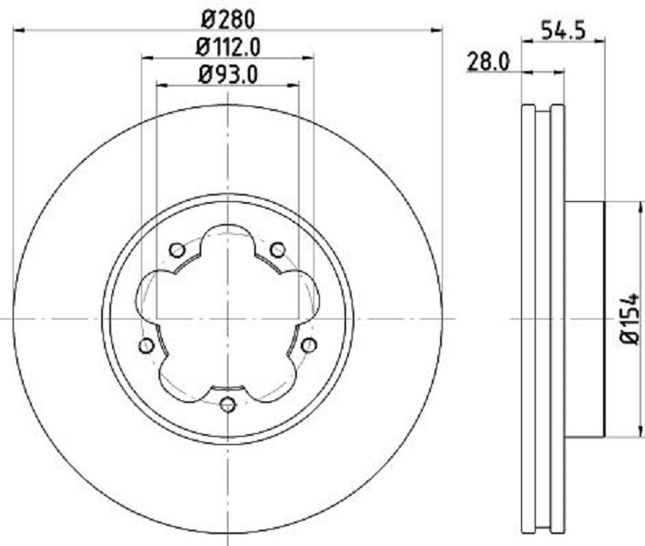 

Тормозной диск с покрытием, передняя ось HELLA PAGID/BEHR 8dd355113261