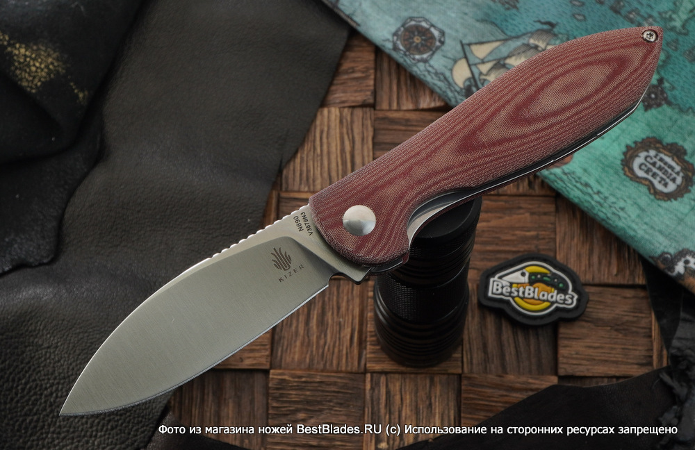 

Складной нож Kizer Knives Infinity сталь N690, красная микарта