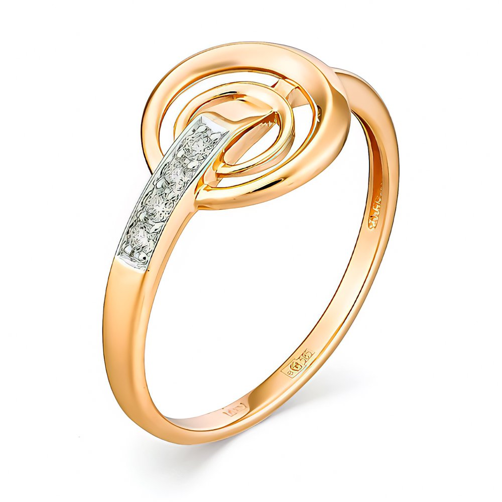 

Кольцо женское из красного золота с бриллиантом 585Gold 101011114, р. 17, 101011114