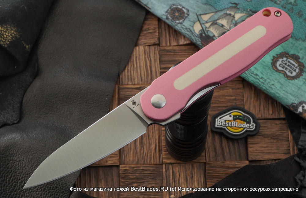 

Складной нож Kizer Knives Latt Vind Mini сталь N690, розовая G-10