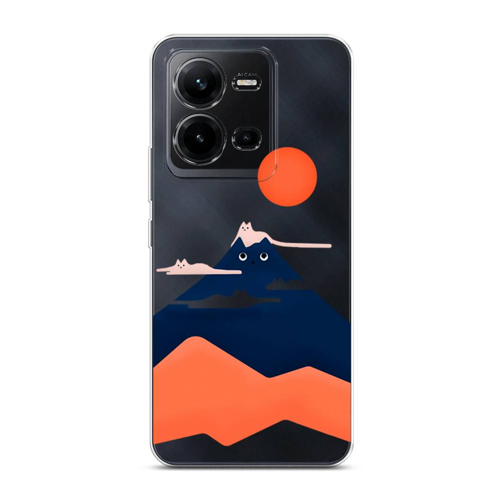 

Чехол на Vivo V25 "Кот-гора", Черный;оранжевый, 267750-4