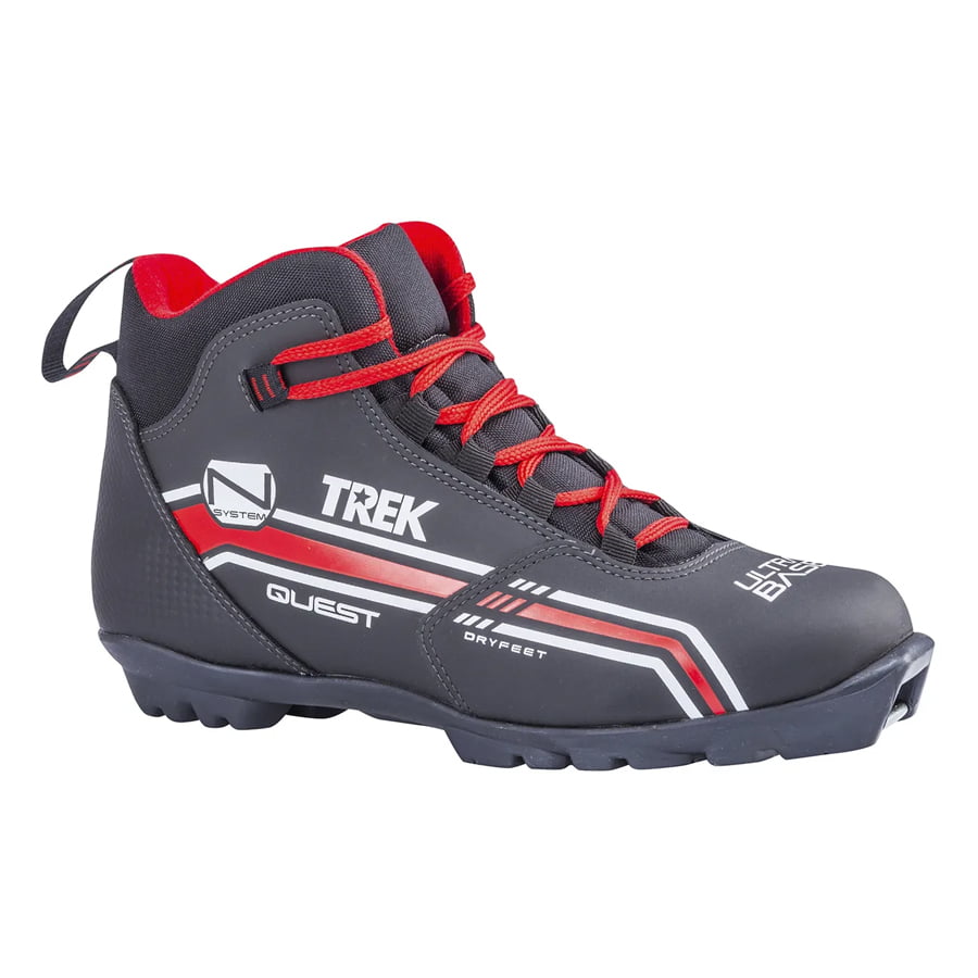фото Ботинки лыжные nnn trek quest2 черный/лого красный размер ru37 eu38 cm23,5