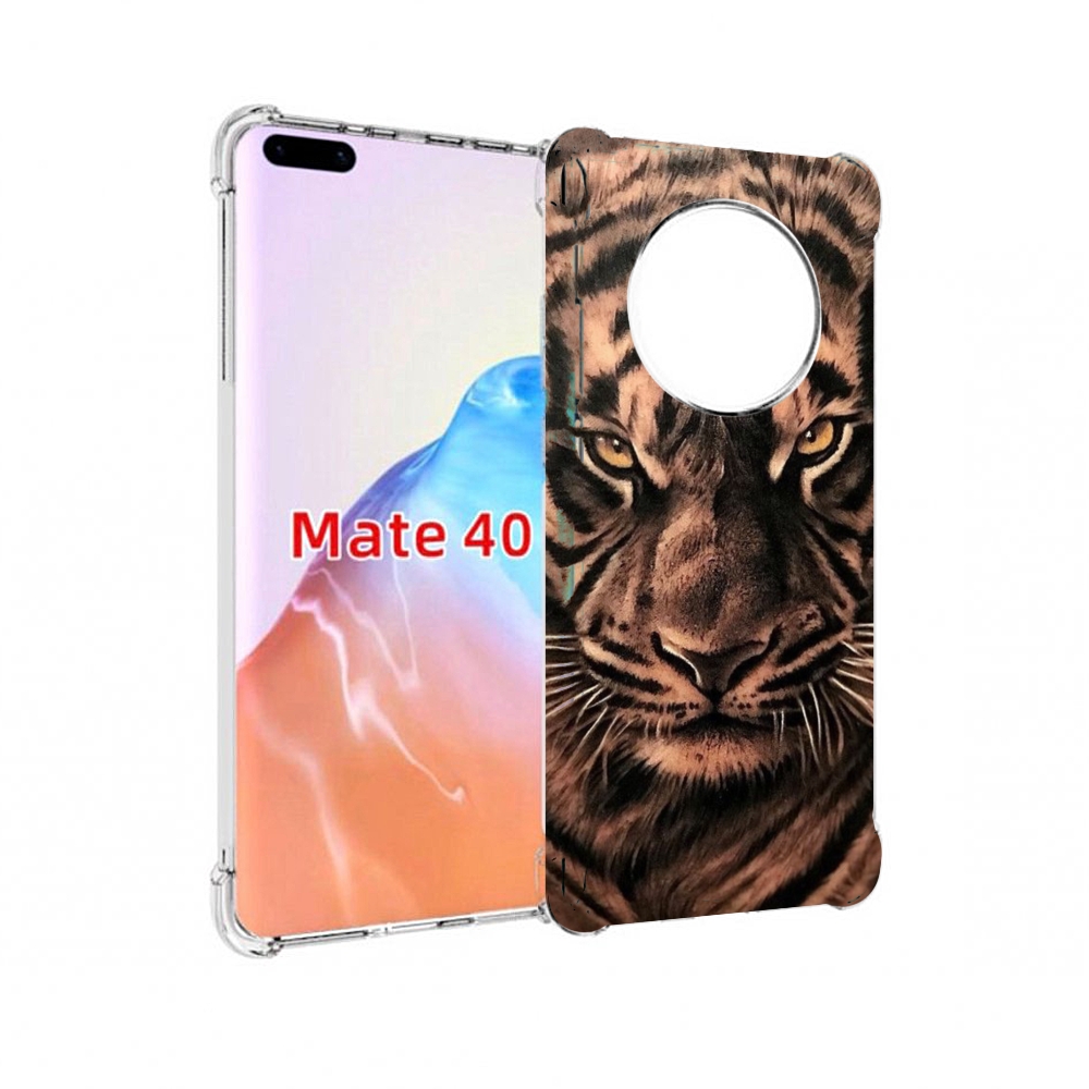 

Чехол MyPads Tocco для Huawei Mate 40 злой-большой-тигр, Прозрачный, Tocco