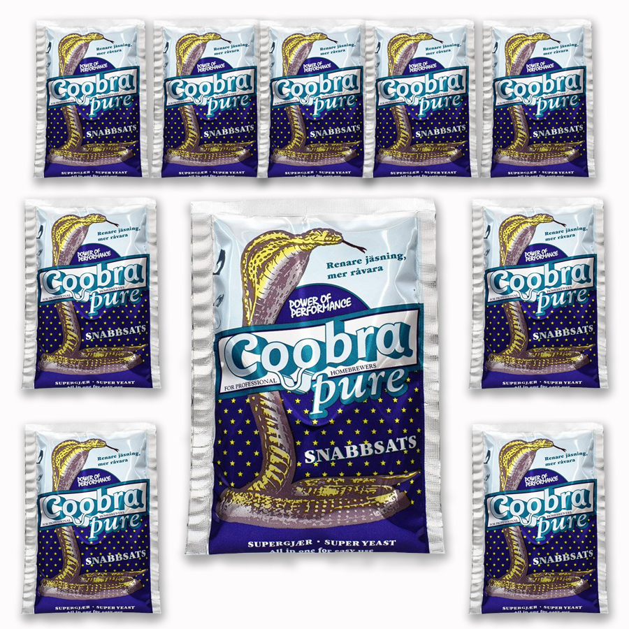 

Спиртовые турбо дрожжи Coobra Pure для сахарной браги, 100г, 10 шт
