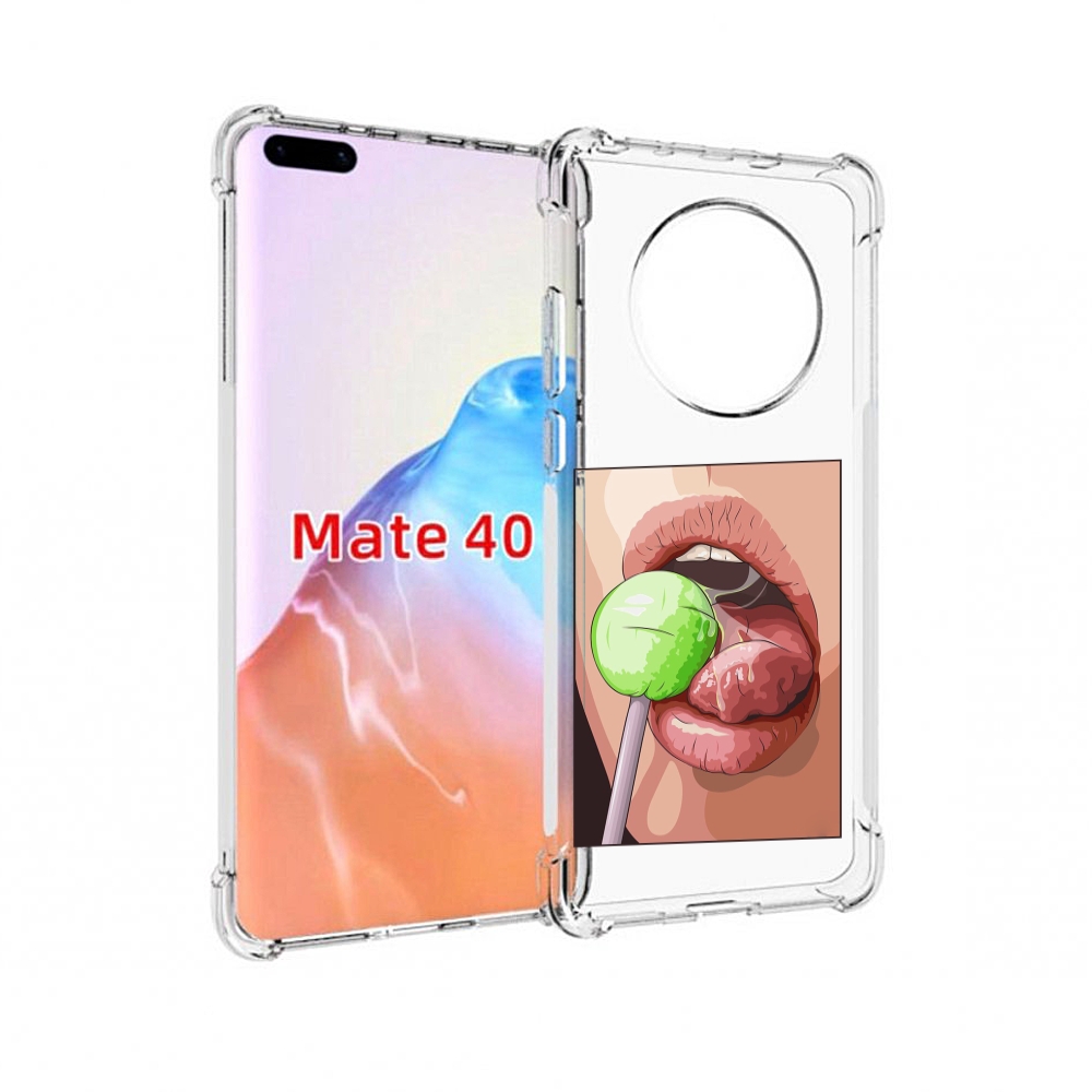 

Чехол MyPads Tocco для Huawei Mate 40 зеленый-чупа-чупс женский, Прозрачный, Tocco