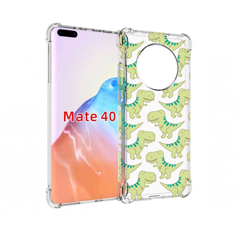 

Чехол MyPads Tocco для Huawei Mate 40 зеленые-динозаврики, Прозрачный, Tocco