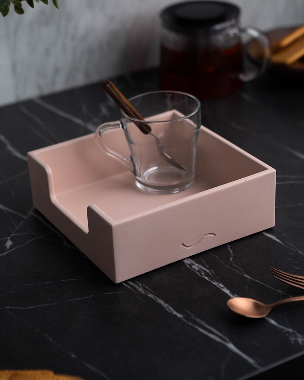 

Держатель для специй MUSKO HOME Charlie M 19x19 см бетон розовая, Charlie M