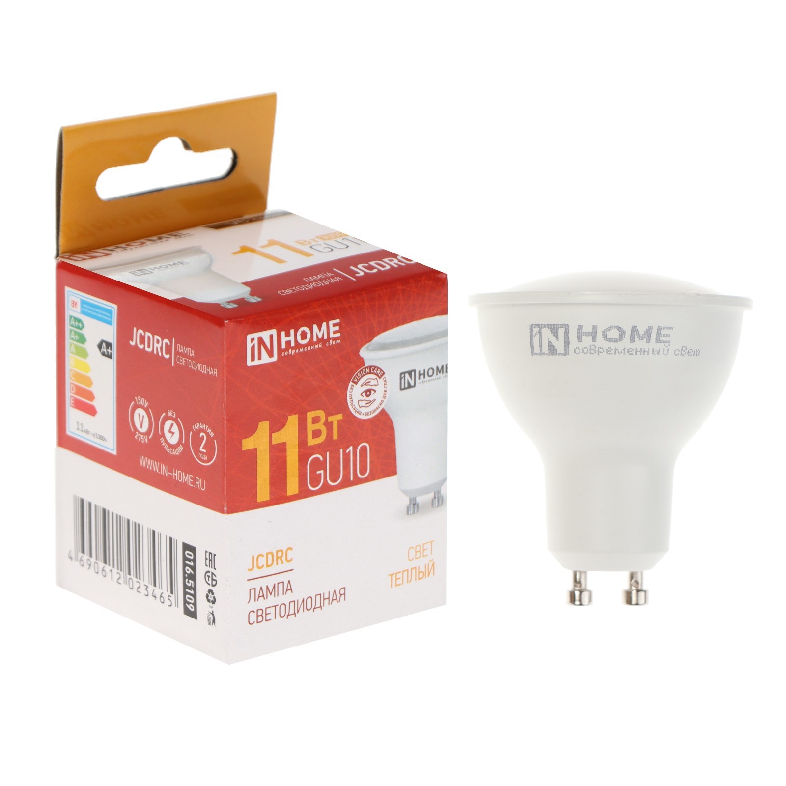

Лампа светодиодная IN HOME LED-JCDRC-VC, 11 Вт, 230 В, GU10, 3000 К, 990 Лм