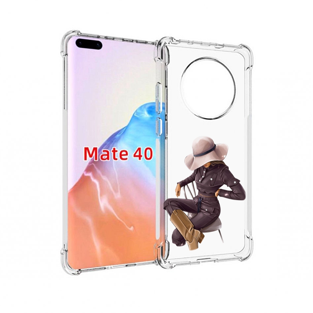 

Чехол MyPads Tocco для Huawei Mate 40 загадочная-девушка-в-костюме женский, Прозрачный, Tocco