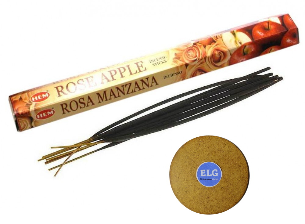 

Благовония HEM Роза Яблоко (APPLE ROSE) + подставка ELG