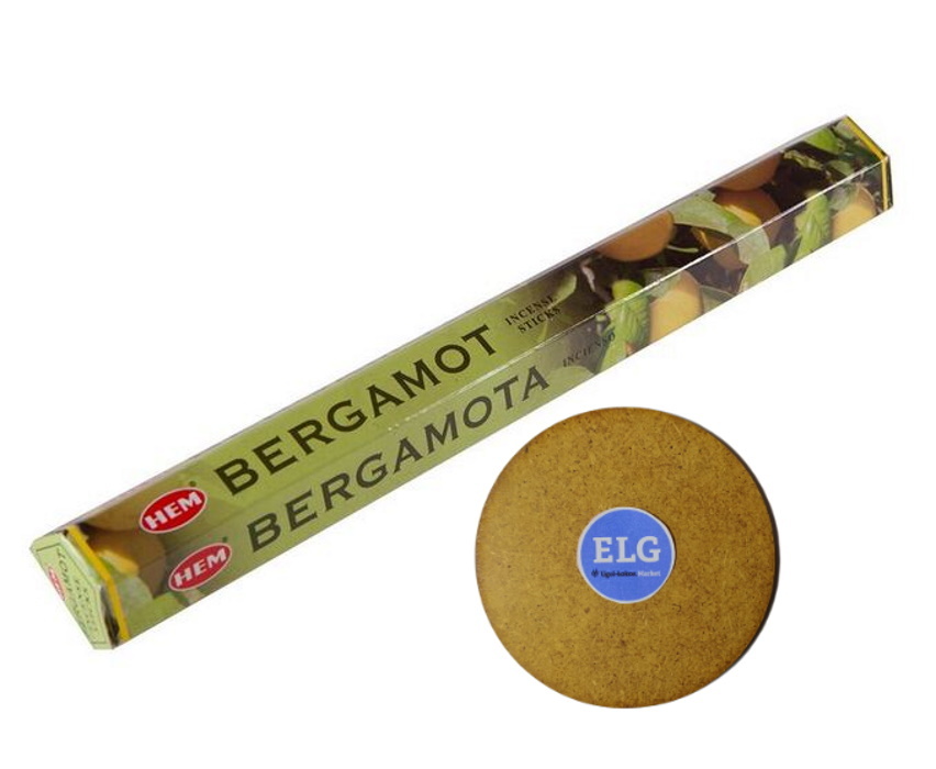 Благовония HEM Бергамот (Bergamot) + подставка ELG