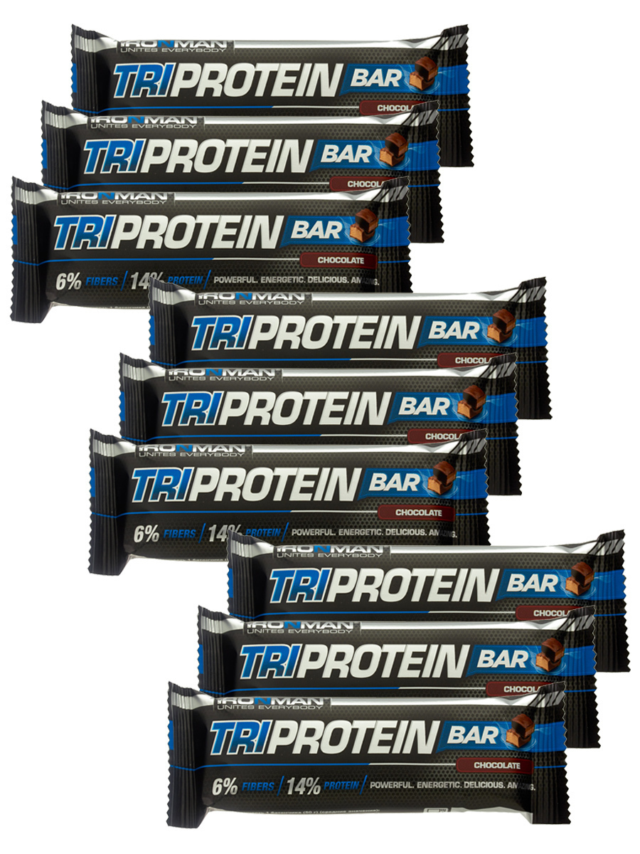 фото Протеиновый батончик ironman tri protein bar (шоколад) 9х50г
