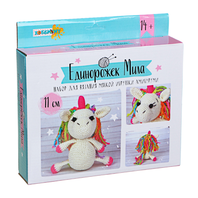 

ХОББИХИТ Набор для вязания DIY "Мягкая игрушка" пряжа, вата, пластик, 23х18х5см, 3 дизайна, 283-108