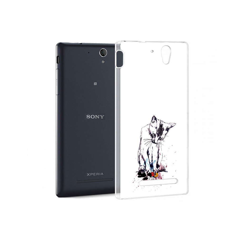 

Чехол MyPads Tocco для Sony Xperia C3 кот и микки (PT18760.251.399), Прозрачный, Tocco