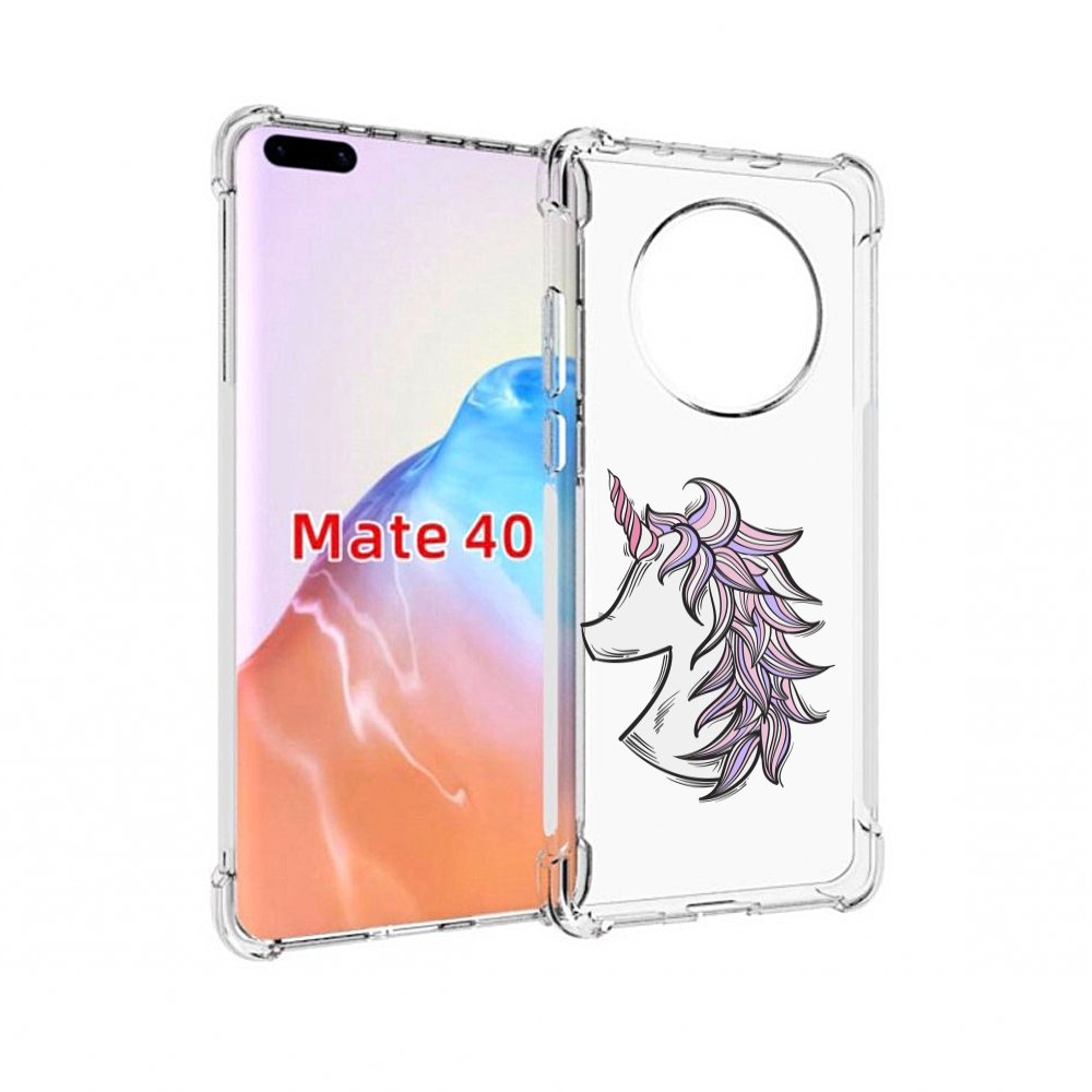 

Чехол MyPads Tocco для Huawei Mate 40 единорог-рисунок, Прозрачный, Tocco