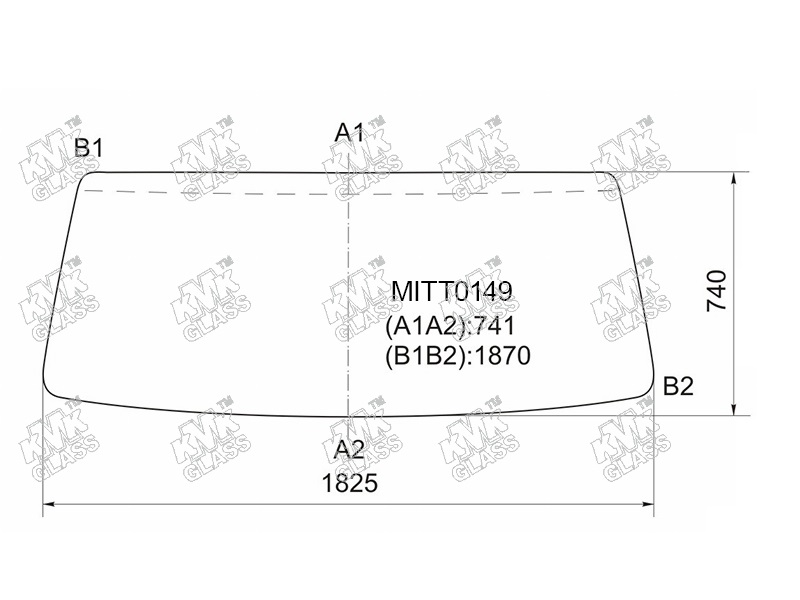 Лобовое стекло KMK GLASS 4m50/Fe85d/Fecx1 (E3/4/5) Fuso Canter MITT0149