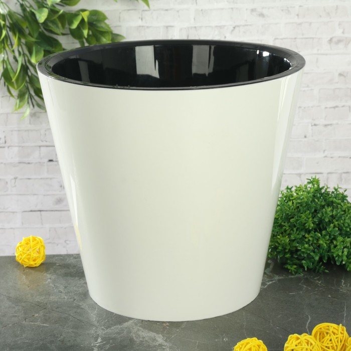 

Цветочное кашпо InGreen со вставкой фиджи Р00001439 5 л белый 1 шт., Со вставкой фиджи