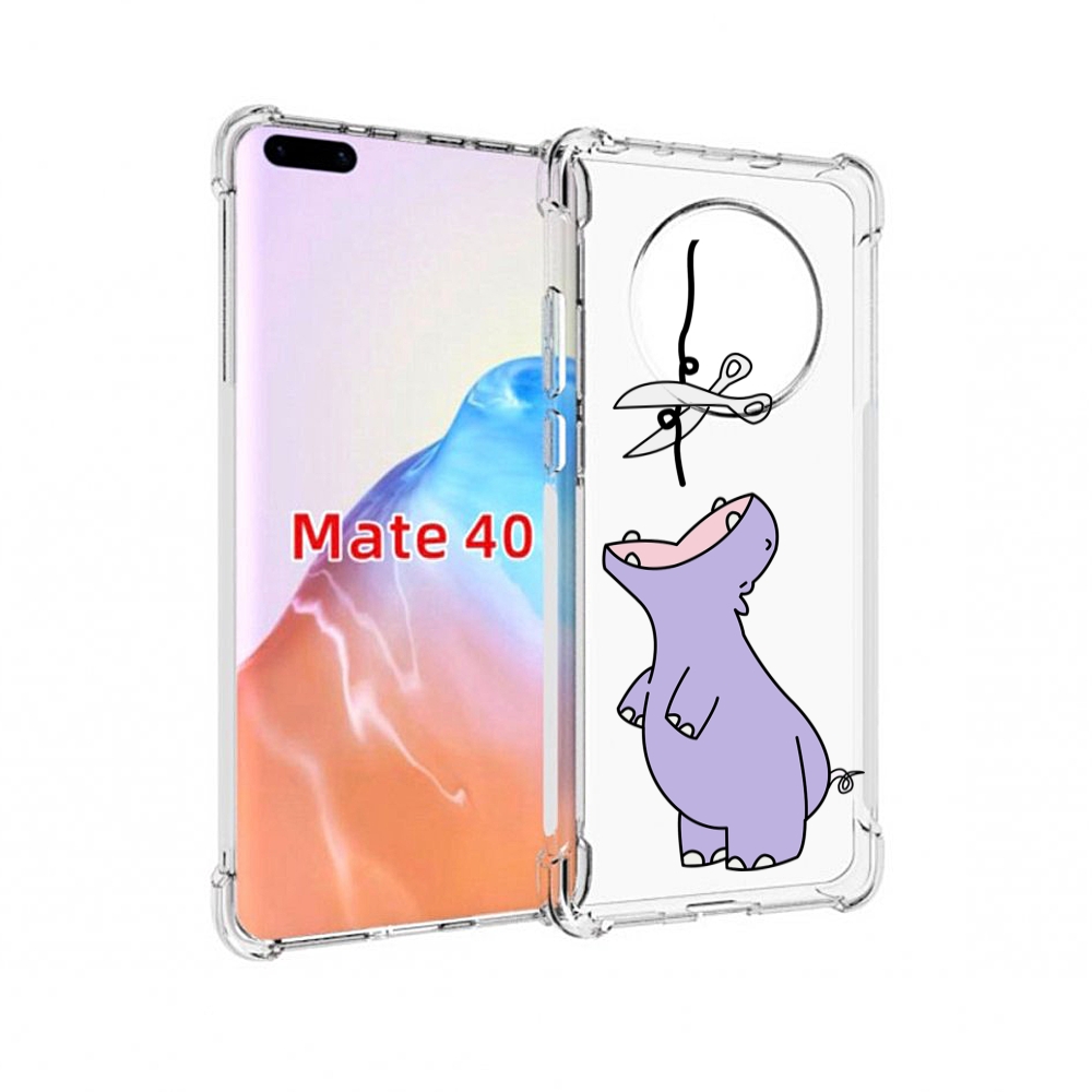 

Чехол MyPads Tocco для Huawei Mate 40 динозаврик-фиолетовый, Прозрачный, Tocco
