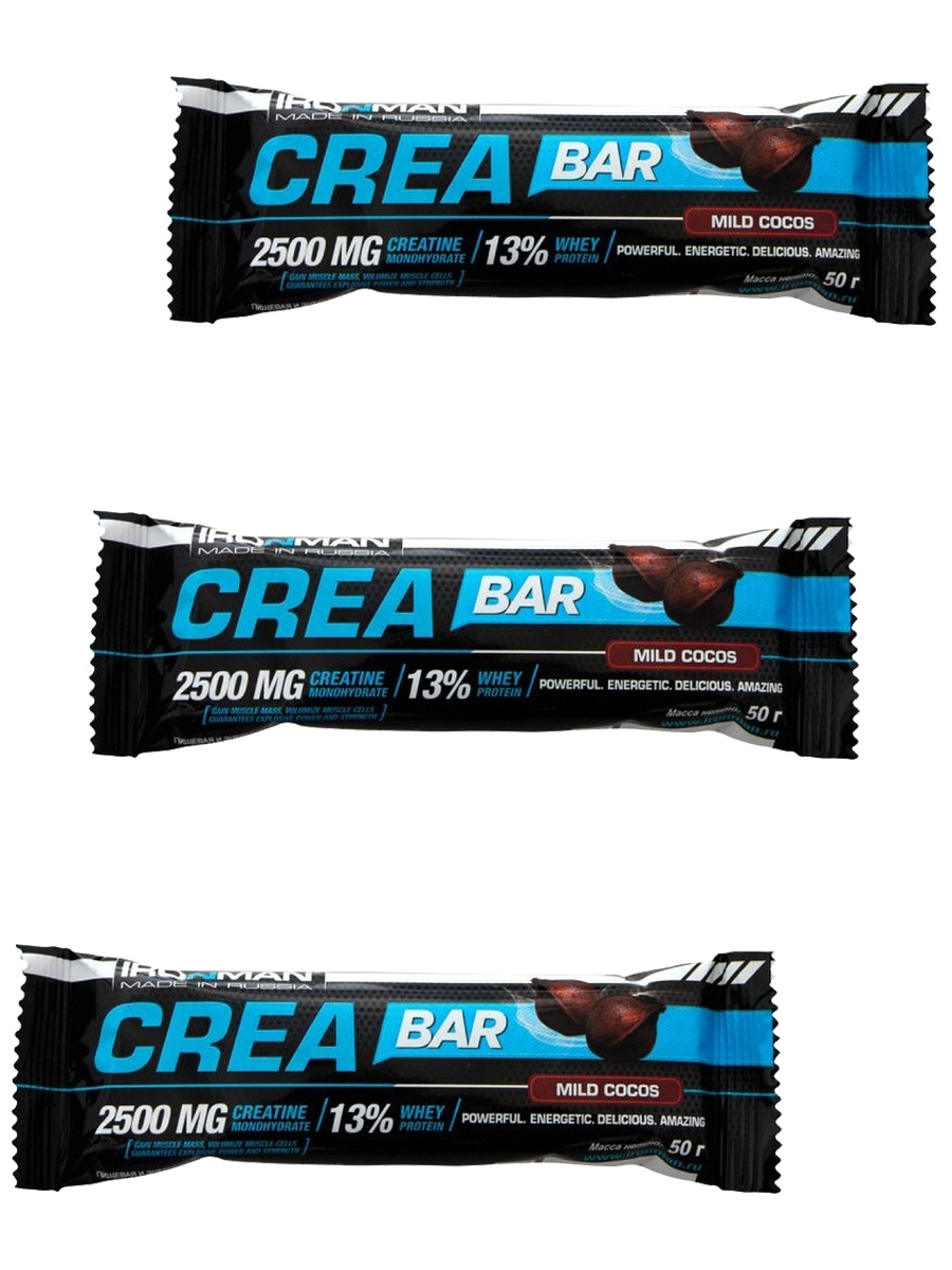 Протеиновый батончик Ironman Crea Protein bar (Кокос) 3х50г