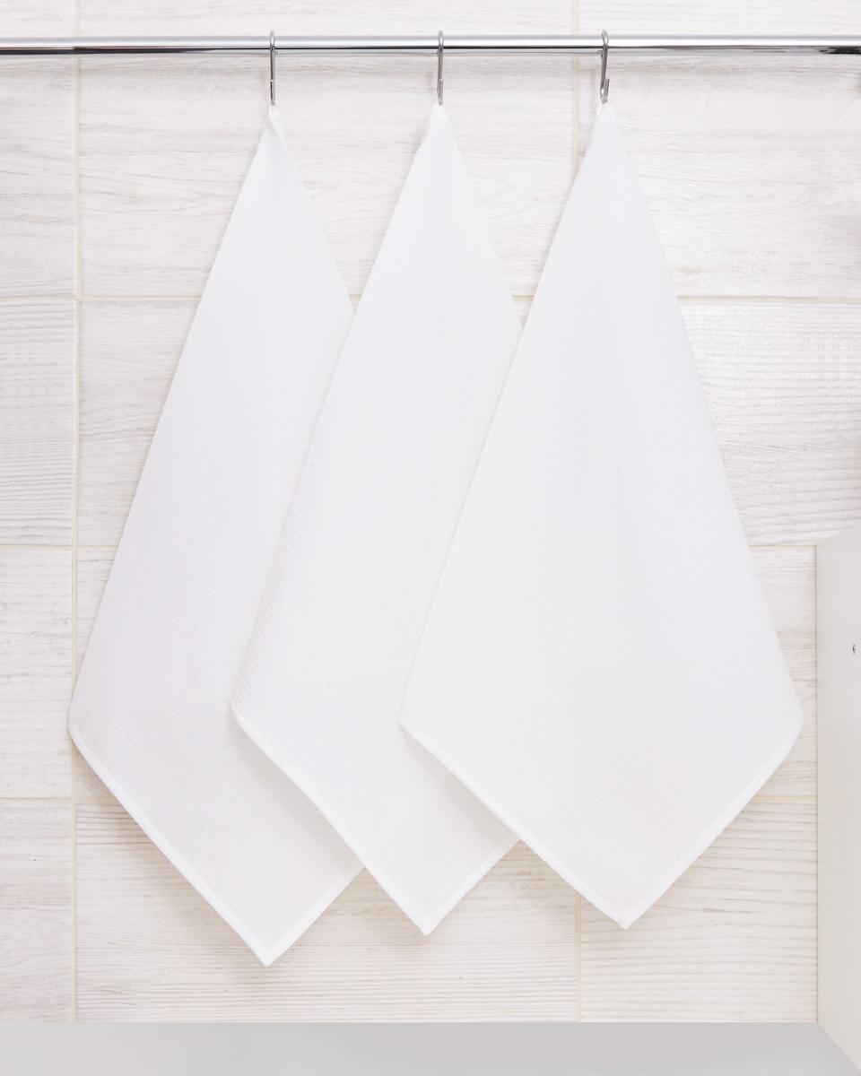 

Набор кухонных вафельных салфеток с петелькой Всё себе Белый Набор из 3 штук, VSGORC