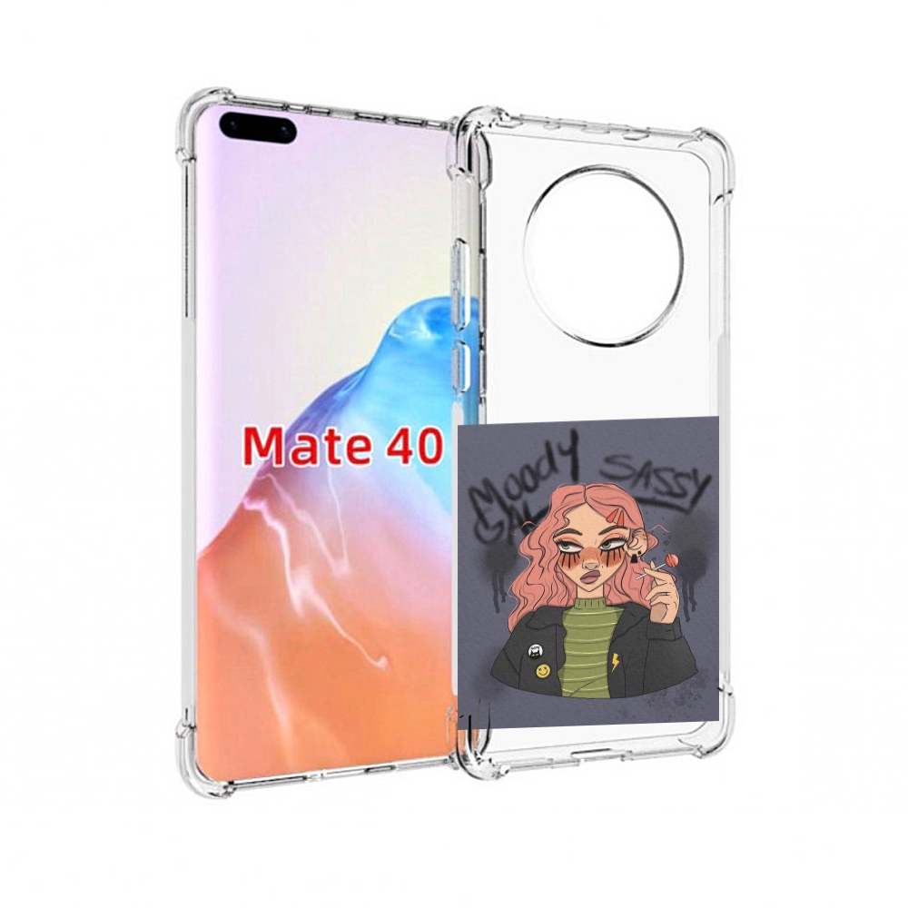 

Чехол MyPads Tocco для Huawei Mate 40 дерзкое-настроение женский, Прозрачный, Tocco