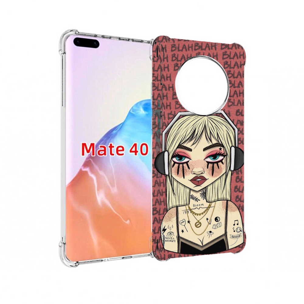 

Чехол MyPads Tocco для Huawei Mate 40 дерзкая-девушка-в-наушниках женский, Прозрачный, Tocco