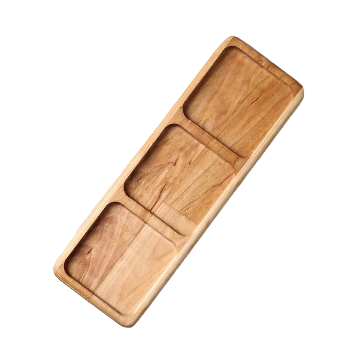 фото Менажница для закусок деревянная коричневая 30 х 10 х 18 см nobrand