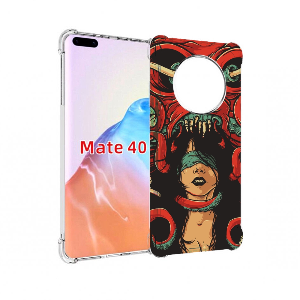 

Чехол MyPads Tocco для Huawei Mate 40 девушку-съедает-осьминог, Прозрачный, Tocco