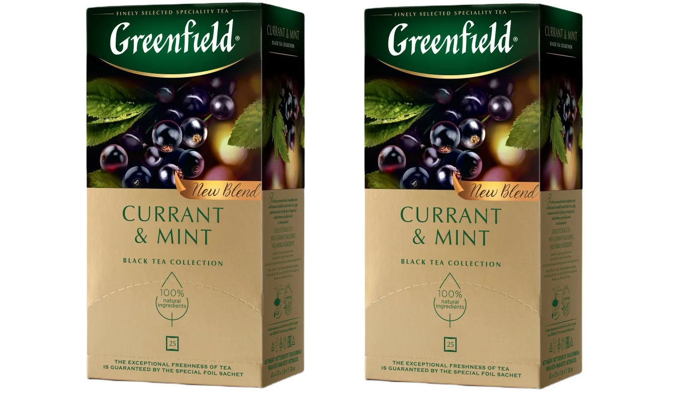 

Чай черный Greenfield Currant & Mint, 25 пакетиков по 1,8 г, 2 шт