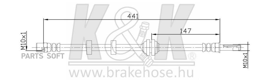 Шланг Тормозной Передн Seat: Cordoba, Vw: Polo 96-99 K&K арт. FT1718