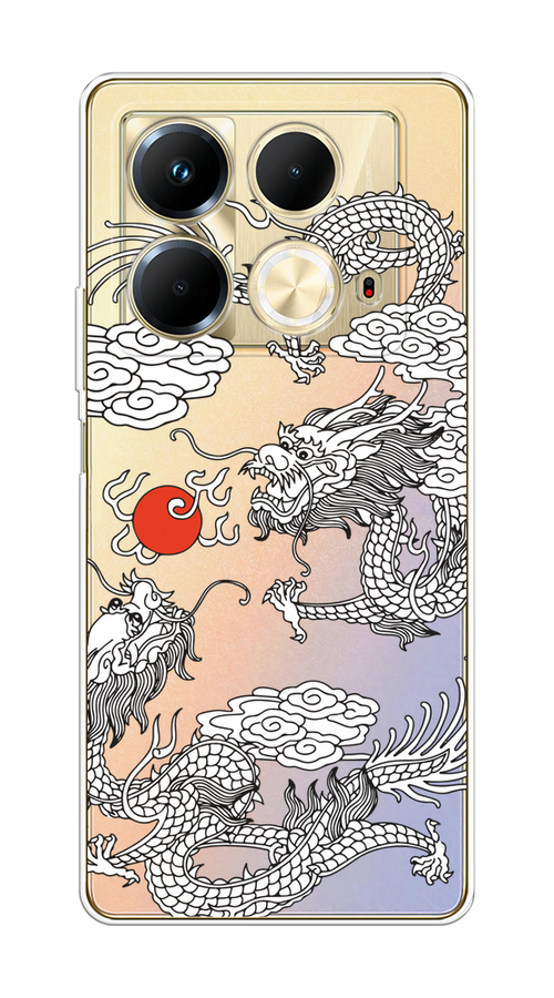 

Чехол на Infinix Note 40 "Драконы с ножом", Прозрачный;черный;белый, 3105850-1
