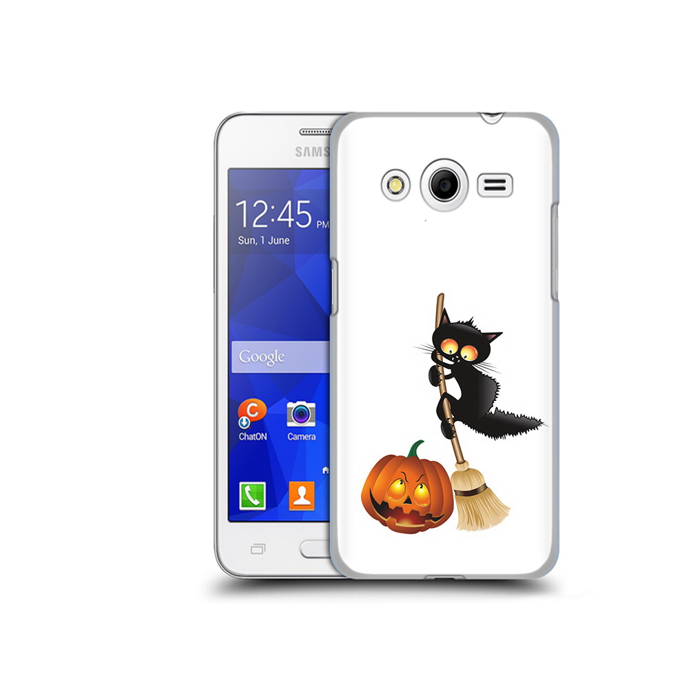 

Чехол MyPads Tocco для Samsung Galaxy Core 2 хэлуинский котик (PT7707.568.667), Прозрачный, Tocco