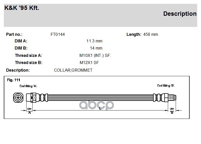 

Шланг Тормозной Передн Bmw: 1 (E81, E87) 1.6i-2.0/1.8d/2.0d 04- K&K арт. FT0144