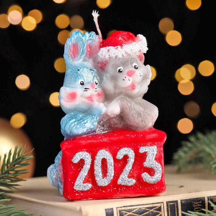 

Свеча декоративная "Кролик и кот 2023", 9,5х7х4,2 см, 79 г
