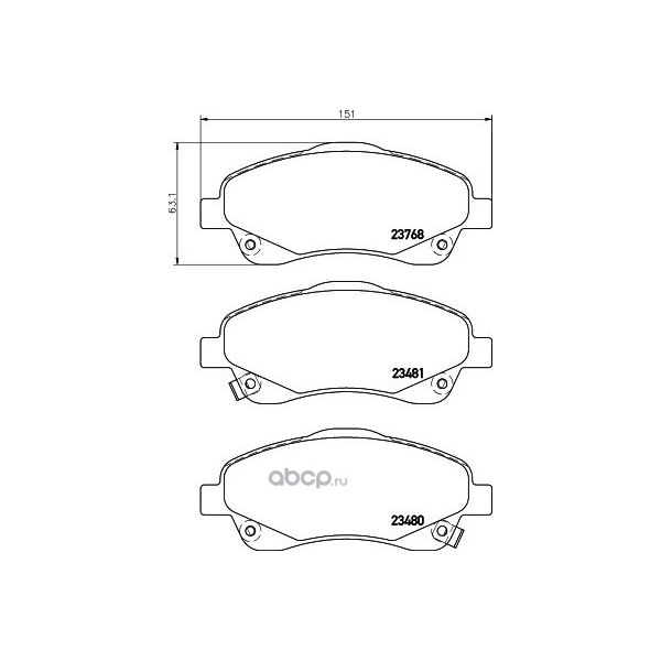 

Колодки пер.TOYOTA AVENSIS, COROLLA VERSO 04=>
