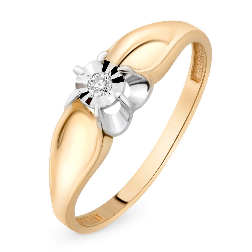 

Кольцо женское из красного золота с бриллиантом 585Gold 101010900, р, 101010900
