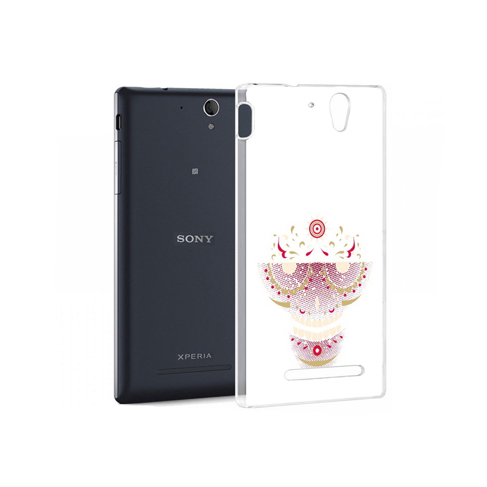 Чехол MyPads Tocco для Sony Xperia C3 карнавальный скелет абстракция (PT18760.251.386)